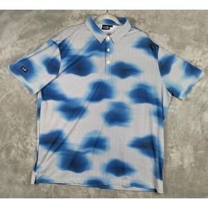 Sunday‎ Swagger Performance Golf Blue Blizzard Polo Shirt Mens 2XL Short Sleeve